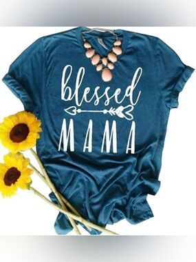 Graphic tee Blessed Mama Short Sleeve Tee size L